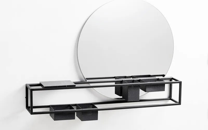 Tükrös polc rekeszekkel "Mirror Box" - Woud