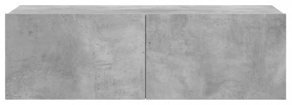 betonszürke szerelt fa TV-szekrény 100 x 30 x 30 cm
