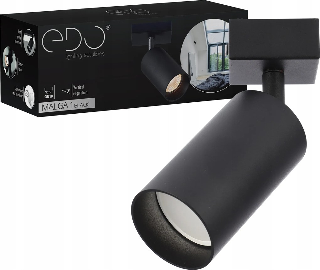 Mennyezeti Lámpa Spot Sín Halogén Lámpatest Fekete GU10 Edo