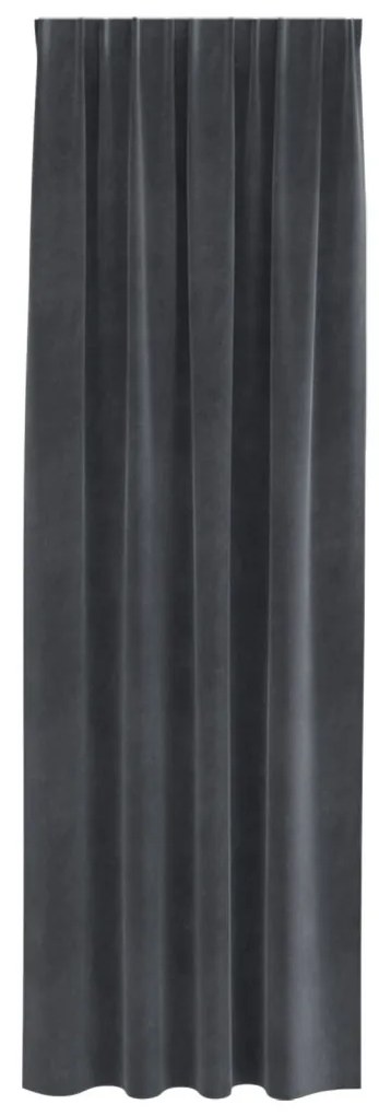 Feketeárnyékos Függönyök Felső Szalaggal 2 db Világosszürke Velúr