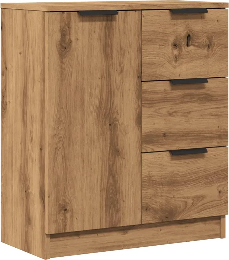 vidaXL kézműves tölgy színű szerelt fa tálalószekrény 60 x 30 x 70 cm