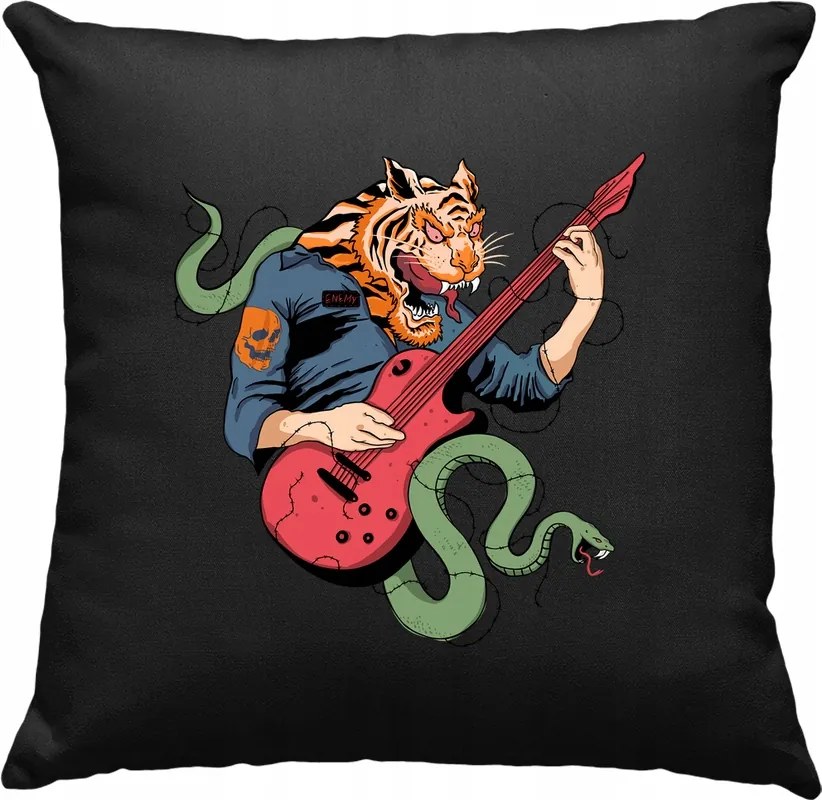 Tigris párna Művészet 3 Fekete