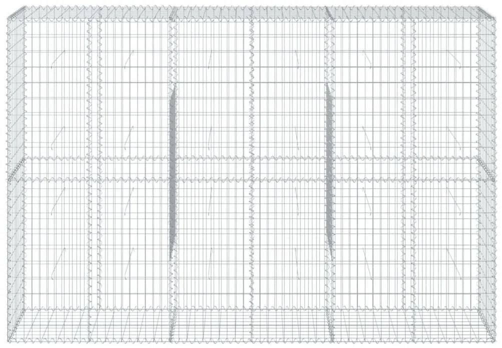horganyzott vas gabion kosár fedéllel 300 x 50 x 200 cm