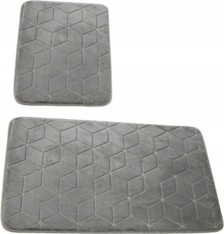 Fürdőszobaszőnyeg Sumba Világosszürke Csúszásgátló Szett 2 részes