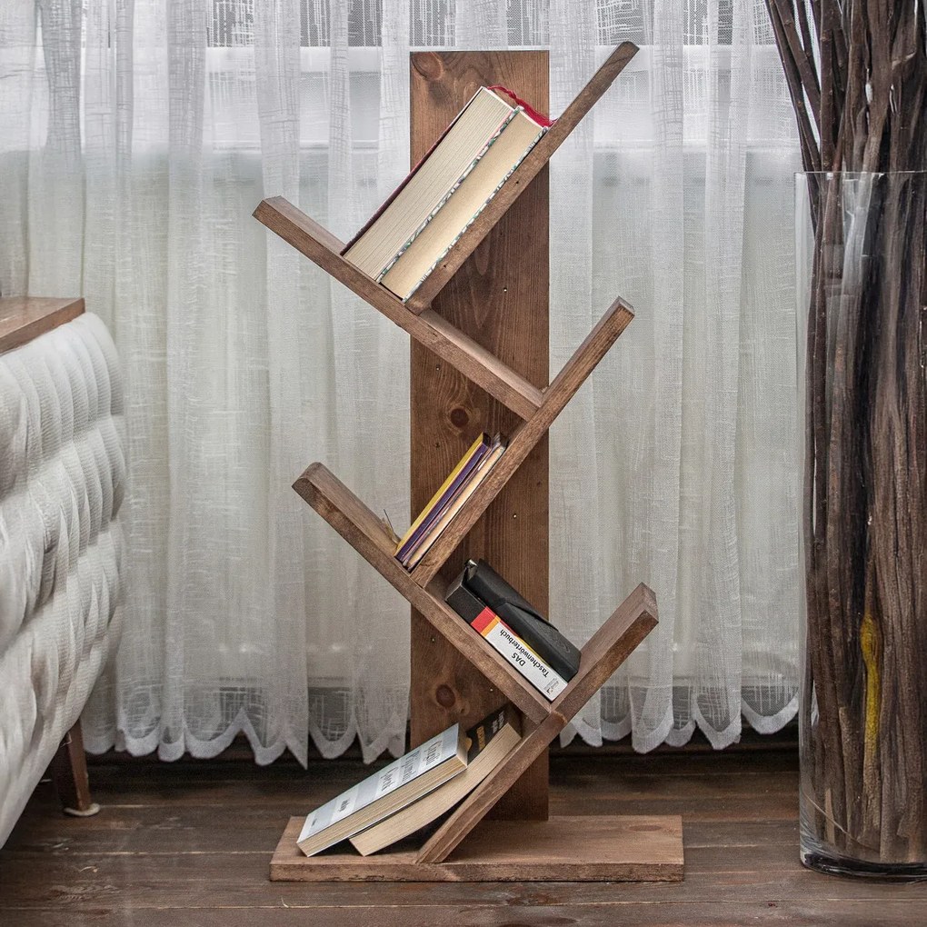 Cemo Wooden Walnut könyvespolc