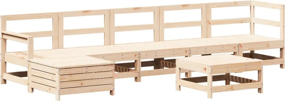 vidaXL 7 részes tömör fenyőfa kerti ülőgarnitúra