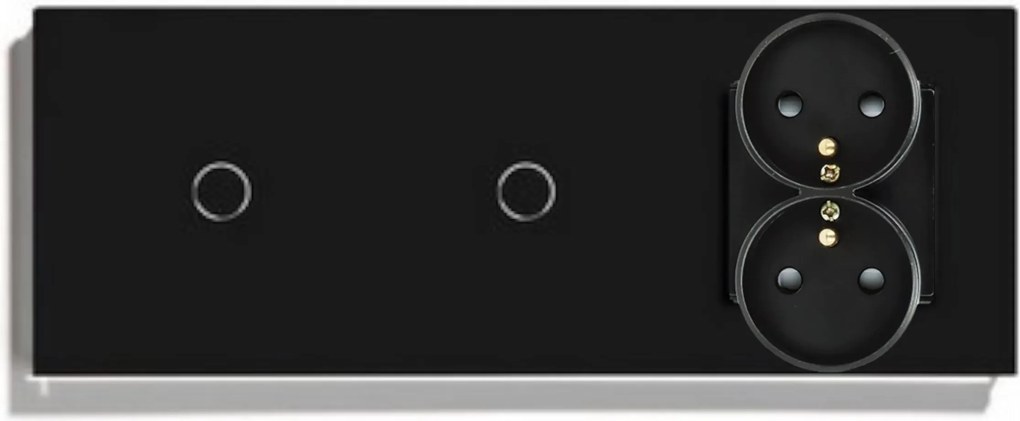 Érintőkapcsoló 1+1 Dupla Konnektor Üveg Kapcsoló