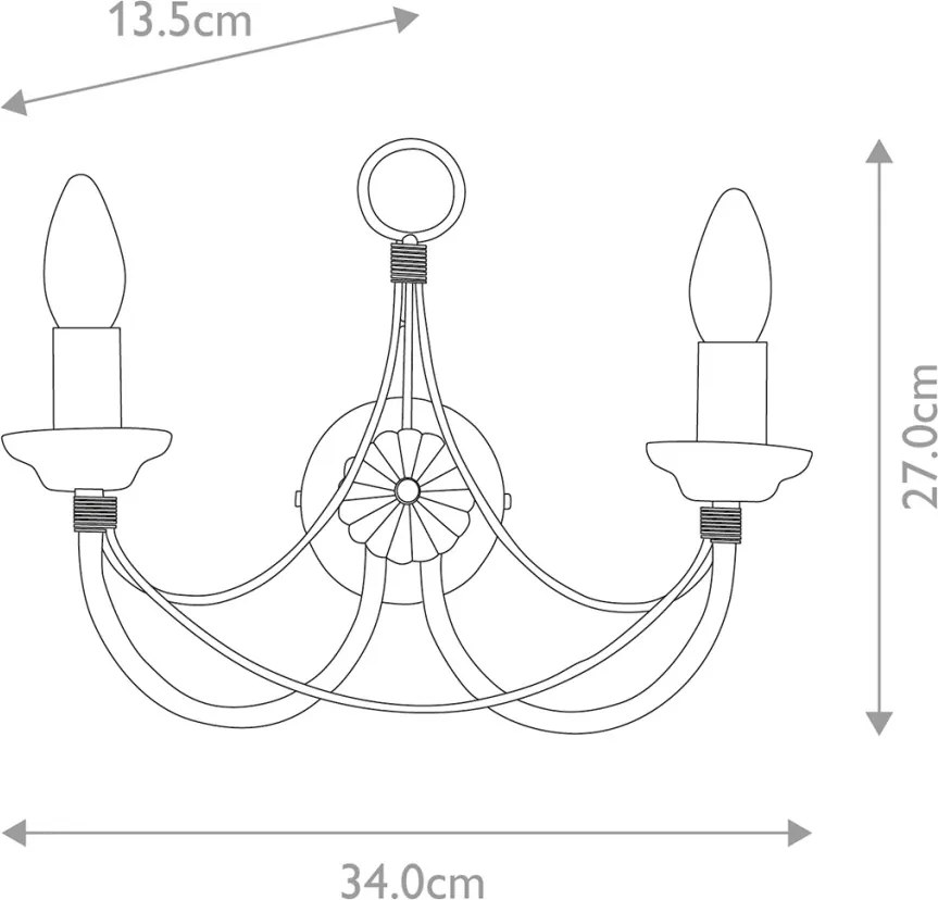 Elstead Lighting CARISBROOKE CB2-BLACK Fali lámpa 2x60W/E14