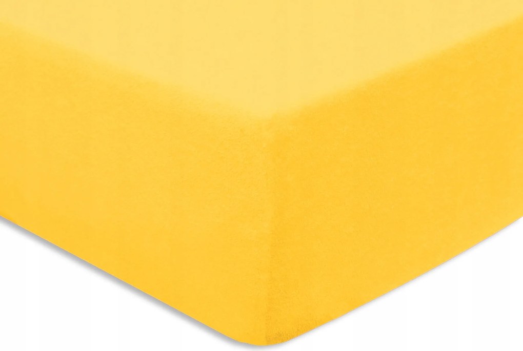 Gumis frottír lepedő világos sárga/140x200