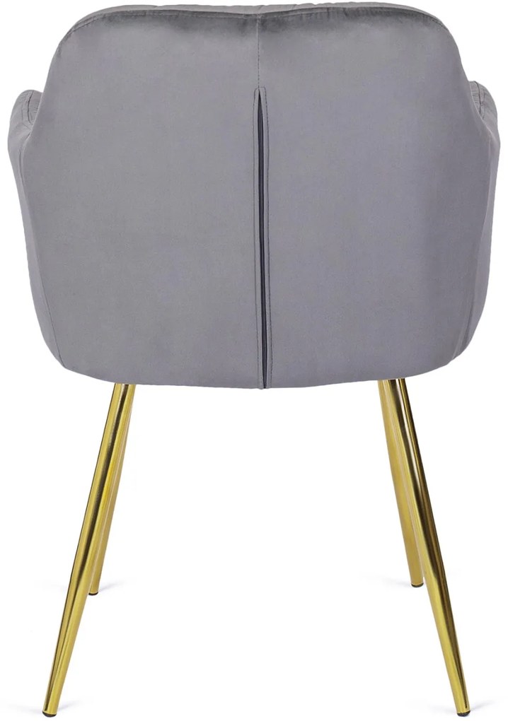 Szürke Bársony Étkezőszék Arany Lábbal. RAYA