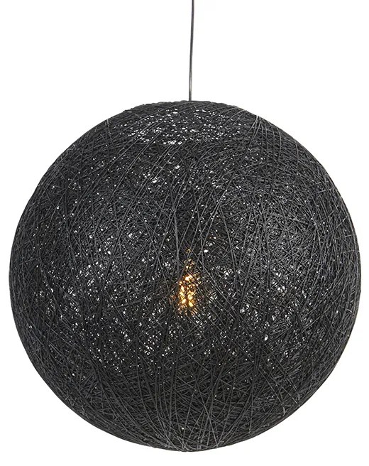 Rusztikus lógólámpa fekete 60 cm - Corda