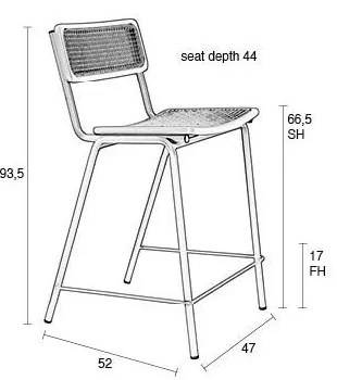 Fekete-natúr színű bárszék szett 2 db-os 93,5 cm Jort – Zuiver