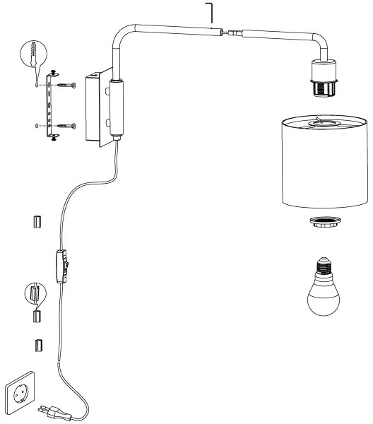 Eglo 99348 - Fali lámpa STAITI 1xE27/40W/230V