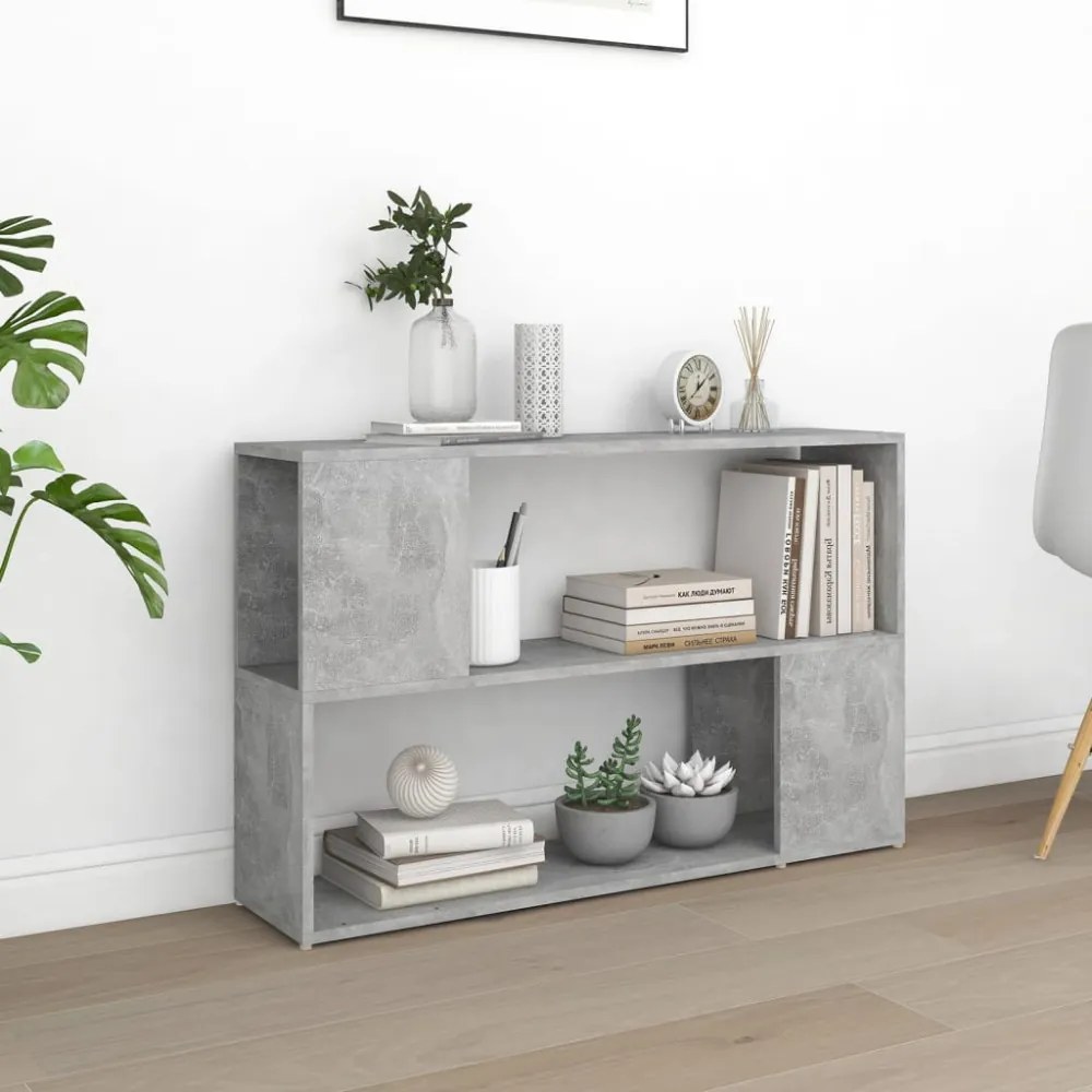 betonszürke szerelt fa könyvszekrény 100 x 24 x 63 cm