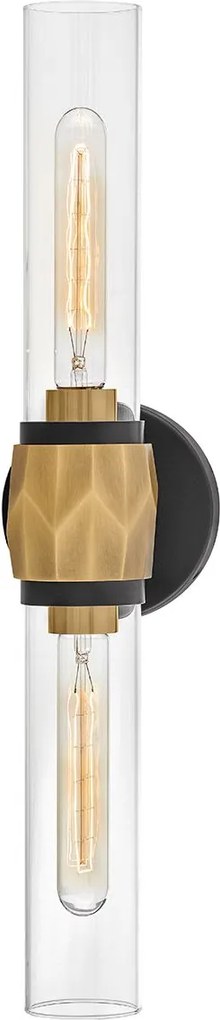 Hinkley lighting klasszikus fali lámpa ellison fekete sárgaréz átlátszó elshk-ellison2-bk-hb IP44