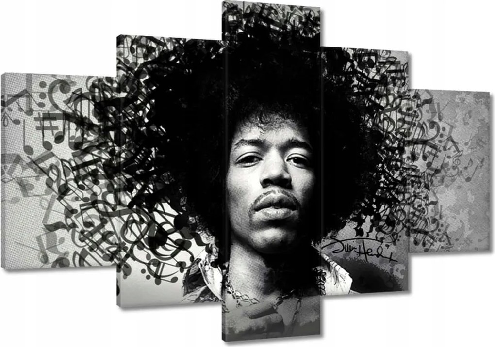 Festmények 120x80 Jimmy Hendrix kottákkal