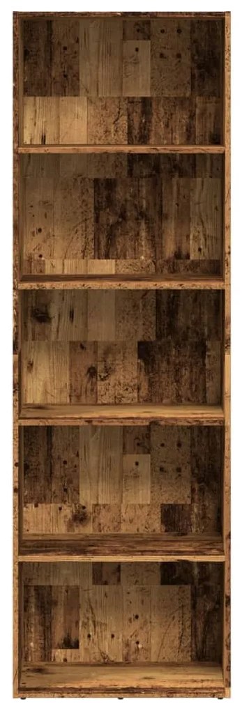 antik fa színű szerelt fa könyvespolc 60 x 30 x 189 cm
