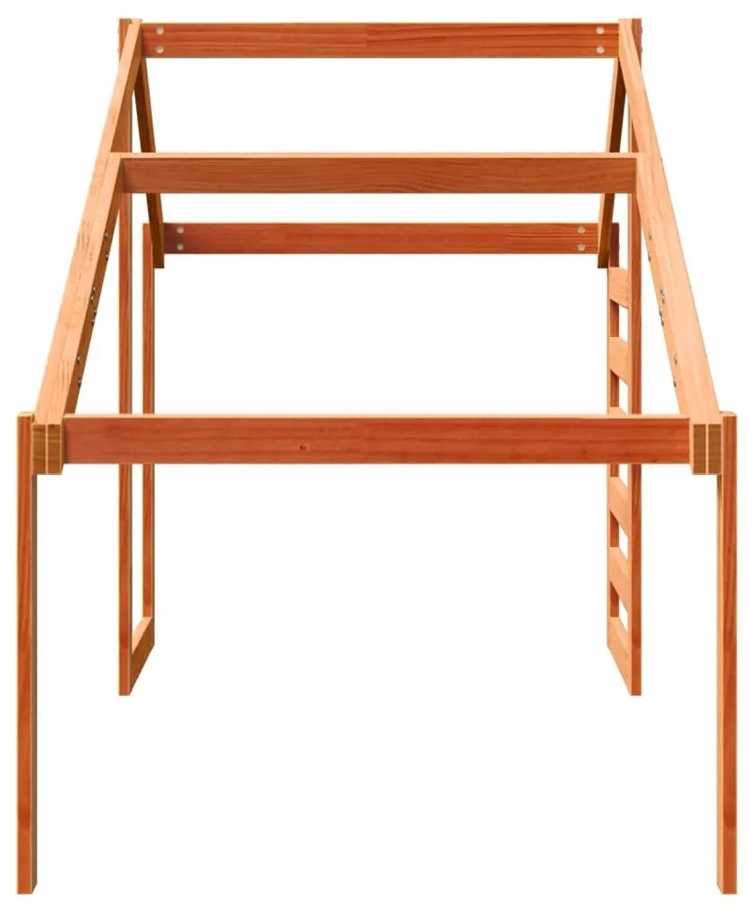 viaszbarna tömör fenyőfa gyerekágytető 198 x 97 x 113 cm