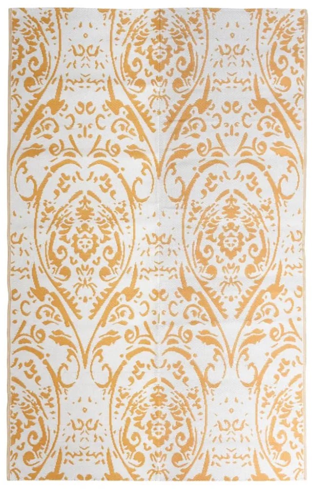 ARAKIL narancssárga-fehér PP kültéri szőnyeg 190 x 290 cm