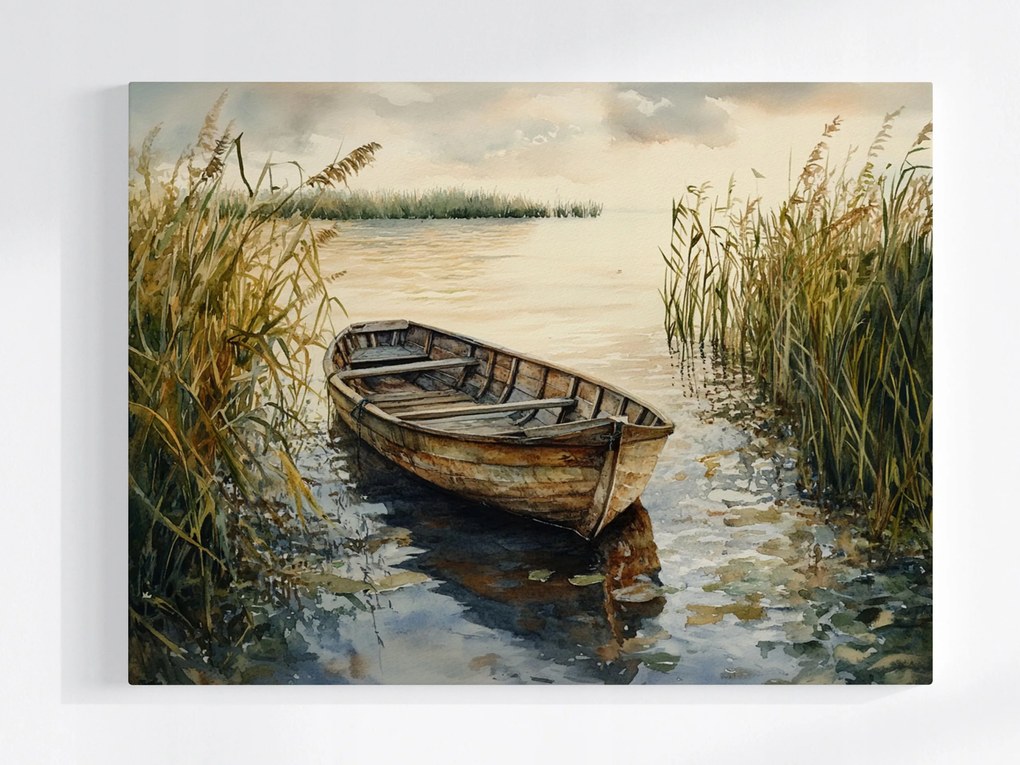 Vászonkép Canvas Tájkép Tó Víz Csónak 100x75