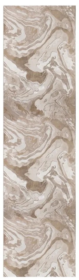Bézs futószőnyeg 80x300 cm Marbled – Flair Rugs
