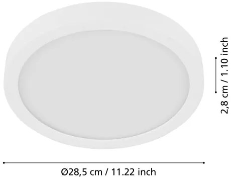 Eglo 901012 - FUEVA LED mennyezeti lámpa érzékelővel, 17W/230V, átmérő 28,5 cm