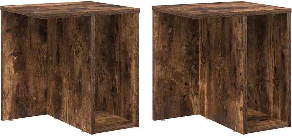 vidaXL Végasztal 2 pcs Füstölt tölgy 37 x 32 x 40 cm Faanyag