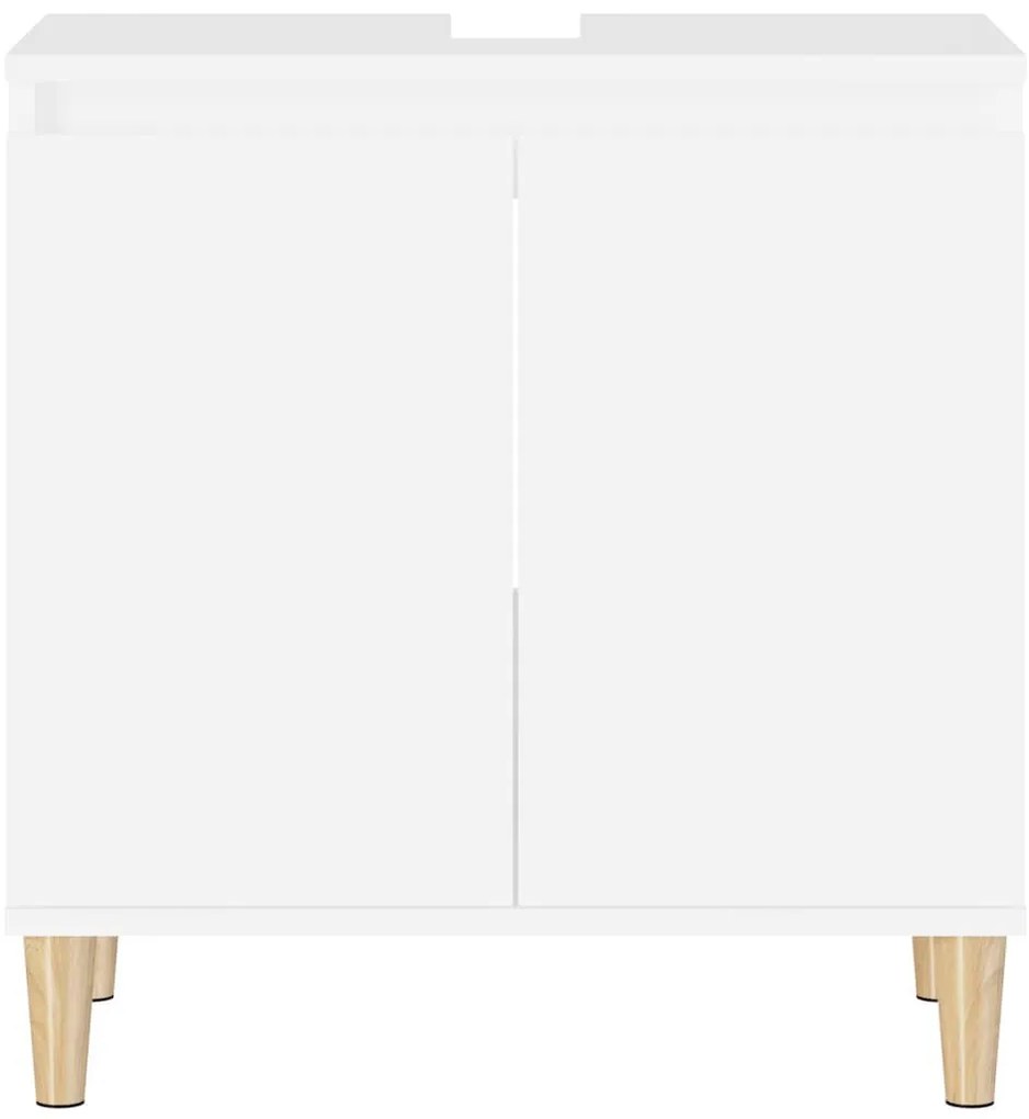 fehér szerelt fa mosdószekrény 58x33x60 cm