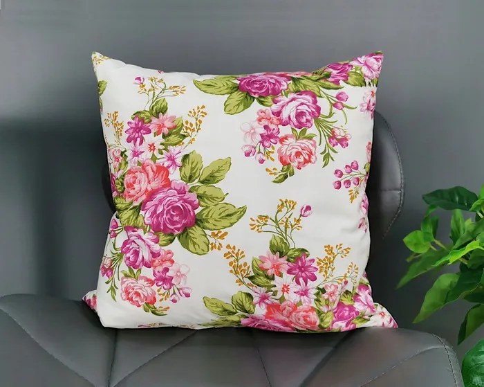 Ágyneműhuzat prémium pamut mintás 1322 Stílusos Rózsaszín Virágok 50x70