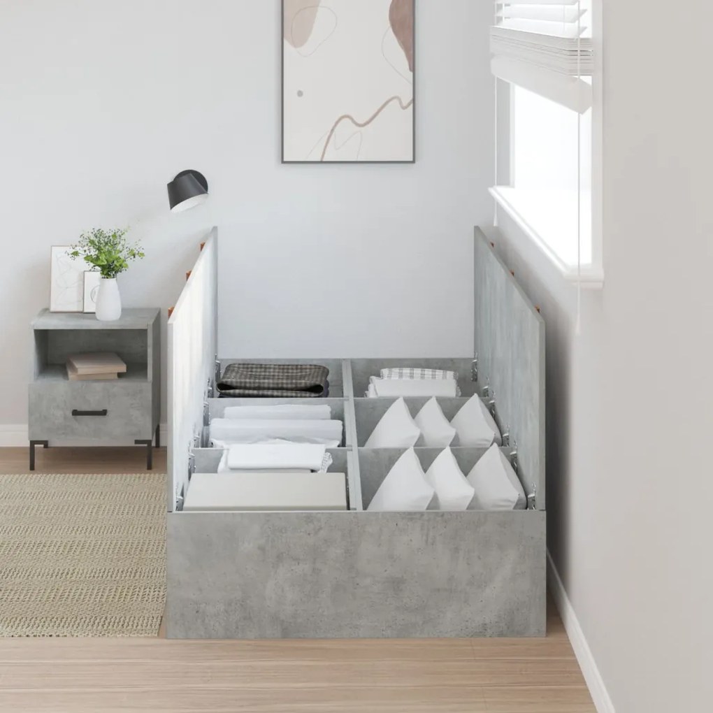 Tároló Ágykeret Beton Szürke 100x200 cm