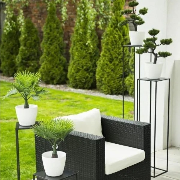 Virágállvány 100x24 cm fekete