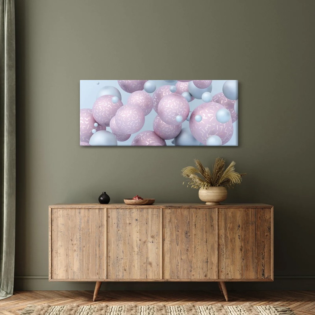 Absztrakt kép - Pasztell gömbök (120x50 cm)