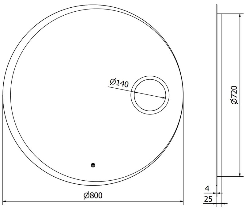 Mexen Ella, LED fürdoszobai tükör háttérvilágítással és kozmetikai tükörrel 80x80 cm, 6000K, páramentesíto, 9811-080-080-611-00