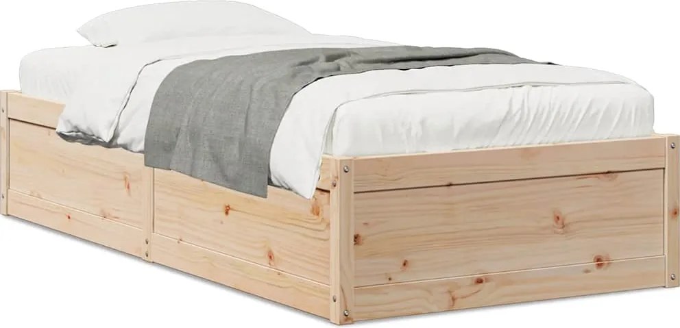 vidaXL tömör fenyőfa ágy matrac nélkül 75 x 190 cm