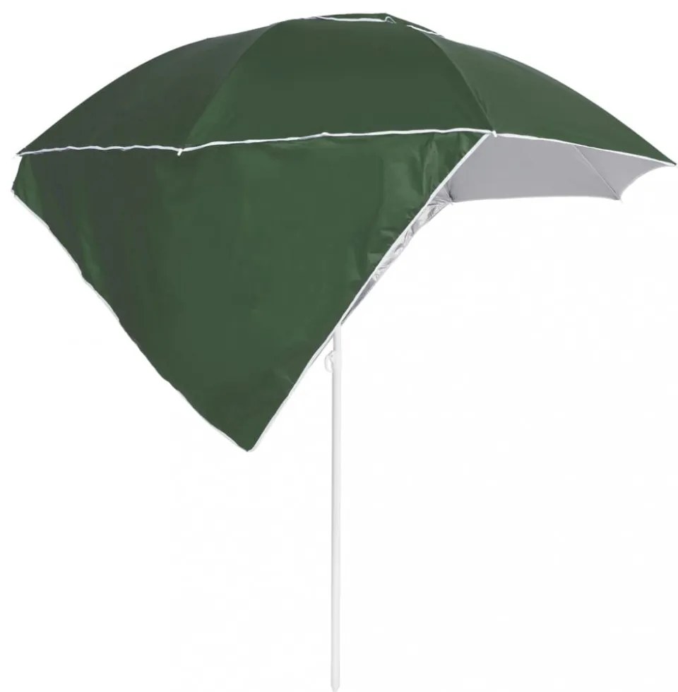 zöld strandnapernyő oldalfalakkal 215 cm
