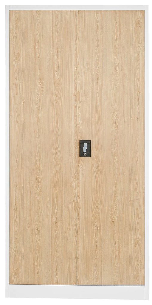 Set 4x fém iratszekrény JAN H, 900 x 1950 x 400 mm, Eco Design: fehér/ sonoma tölgy