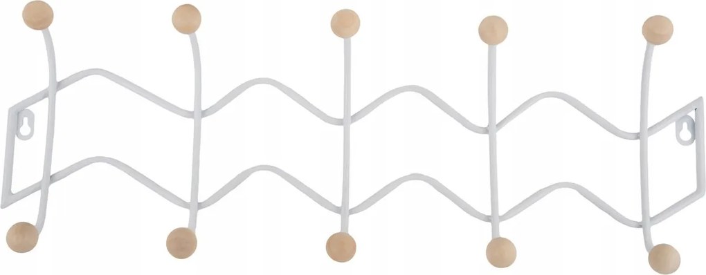 Fali akasztó fehér fém előszobába, irodába Zig Zag