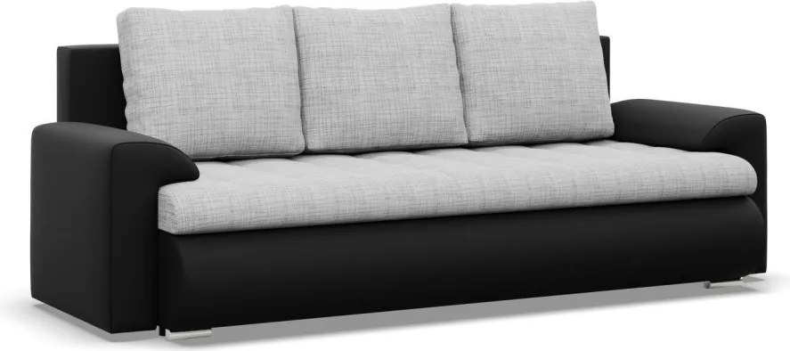 Tokio kanapéágy, fonott + műbőr, szürke - fekete