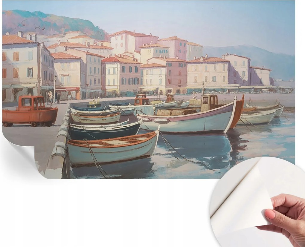 Öntapadós Stílusos Dekoratív Fotótapéta Tengerparti kikötő 416x254 cm