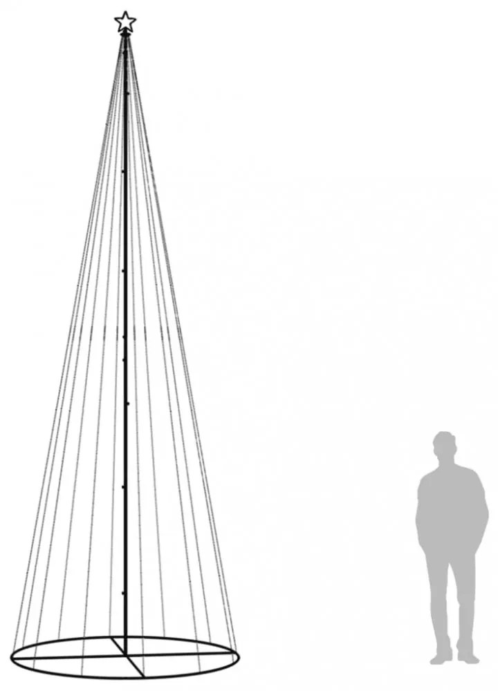 kúp alakú karácsonyfa 732 hideg fehér LED-del 160 x 500 cm
