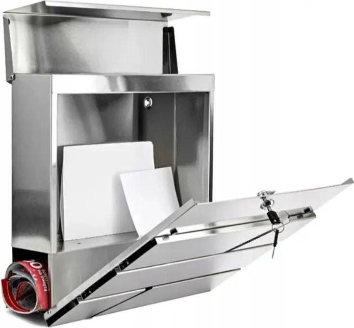Rozsdamentes (INOX) fém postaláda, gravírozott felirattal "4"