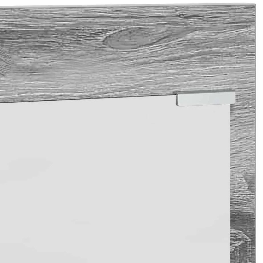 Fali Kabáthorog polcokkal Szürke sonoma 70 x 10 x 90 cm Faanyag
