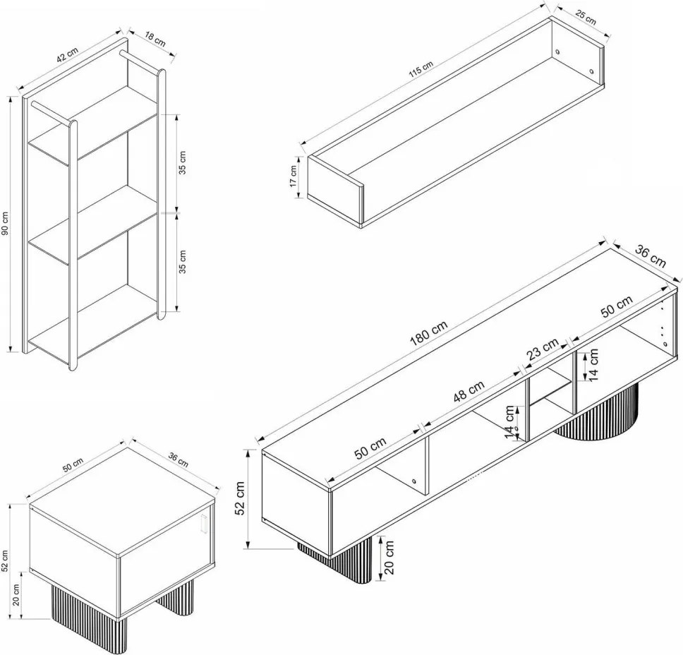 Valento TV-állvány, 230 cm