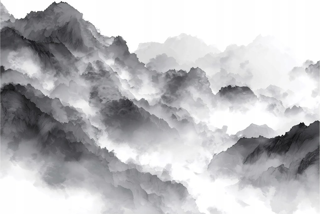 Fotótapéta Hegyek Természet Köd Szürke Hálószoba Nappali Tapéta Flizelina 300x210