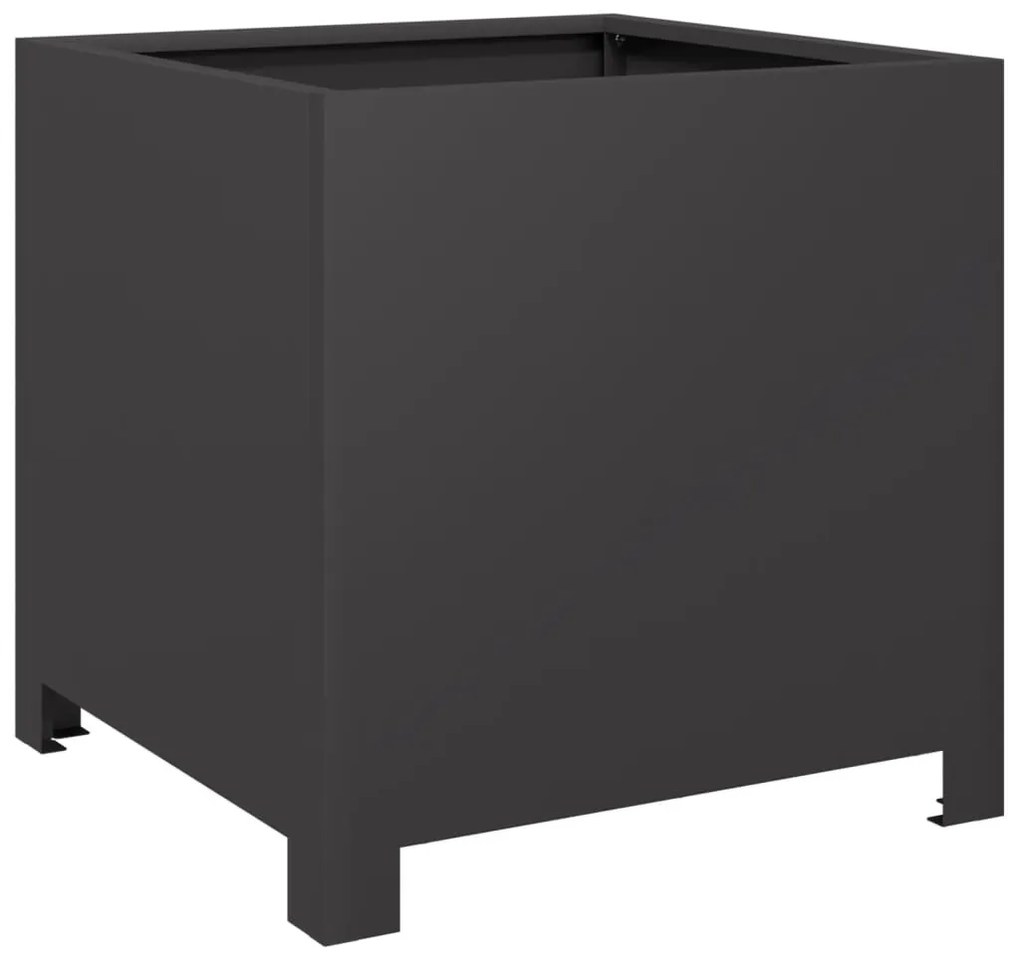 vidaXL 2 db fekete acél kerti növénytartó 40 x 40 x 40 cm