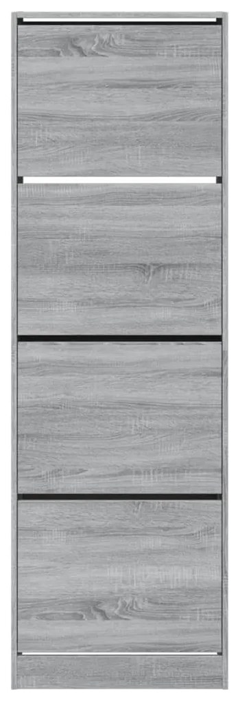 szürke sonoma cipőszekrény 4 kihajtható fiókkal 60x34x187,5 cm