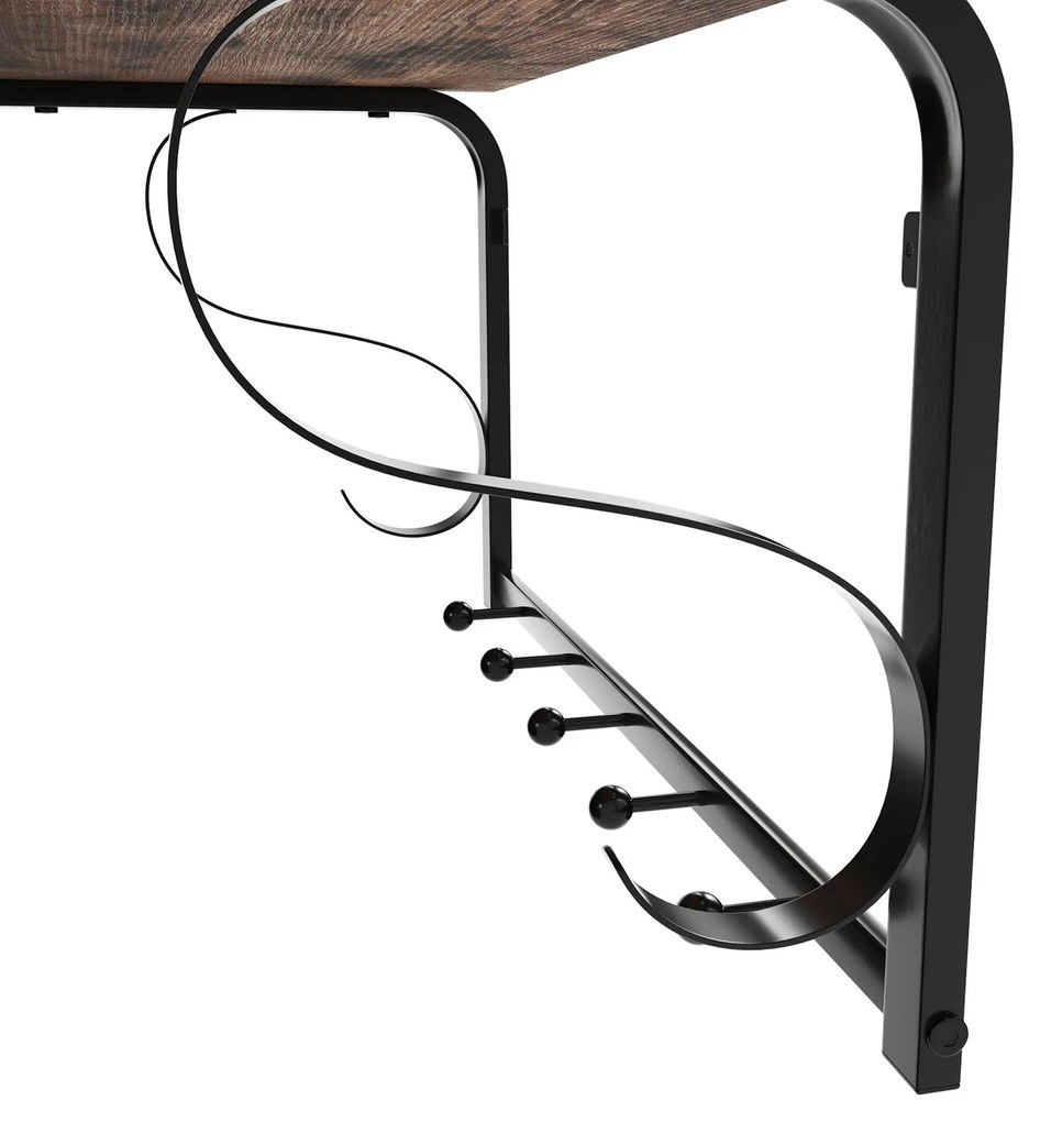 HENRY fali fogas, 60x30x32cm, fekete/barna Vasagle