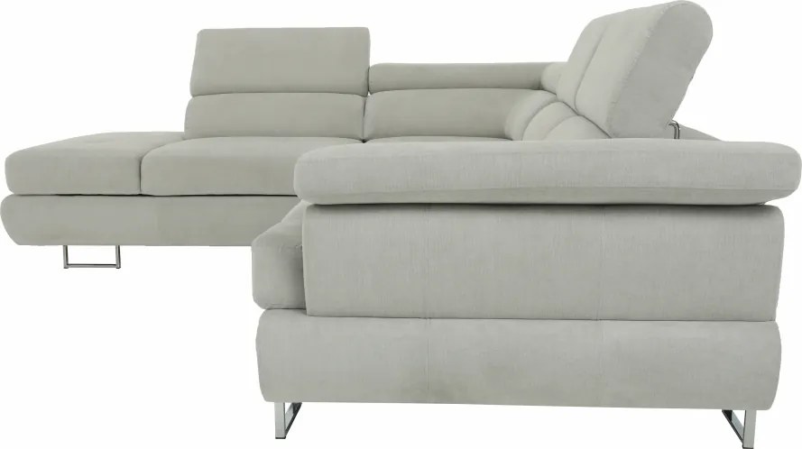 Ülőgarnitúra, világos szürke, szövet, balos, BUTON P