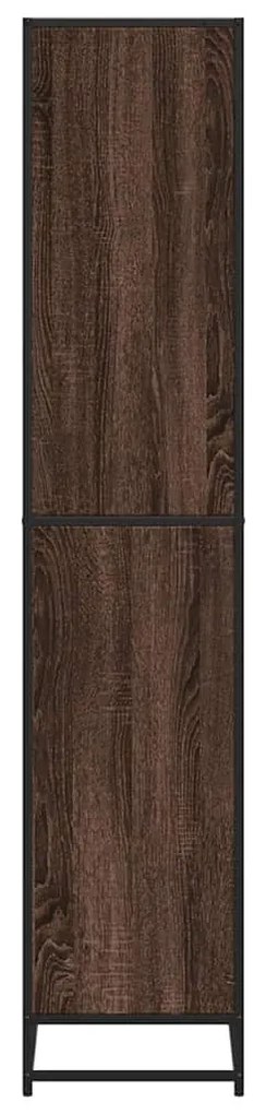 barna tölgy színű szerelt fa könyvszekrény 60 x 35 x 170,5 cm