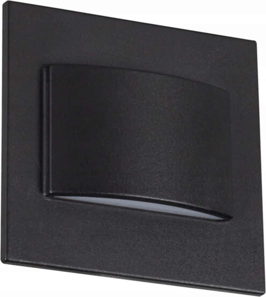 Lépcsővilágító LED-es lépcsőlámpa 3000K 30lm Négyzet Fekete Kanlux